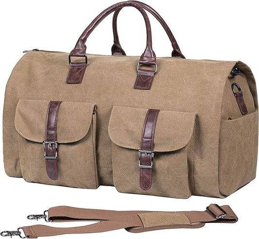 seyfocnia Convertible Travel Garment Bag, Carry-on Garment Duffel Bag for Men Women - 2-in-1 Hanging Suitcase Suit Business Travel Bag