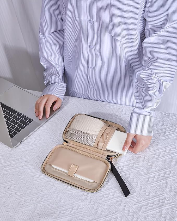 BAGSMART Electronic Cord Cable Organizer Travel Bag Case, Double Layers Tech Electronic Bag, Essentials for Charger, Cable, Phone, Flash drive, Black