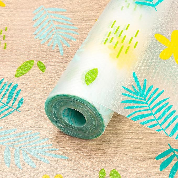 Cooyes Shelf Liner – Premium Non-Adhesive Cabinet & Drawer Liner for Kitchen – Waterproof Shelf Paper with Modern Pattern – Durable EVA Cabinet Mat – Easy to Cut （17.5" W x 197" L）