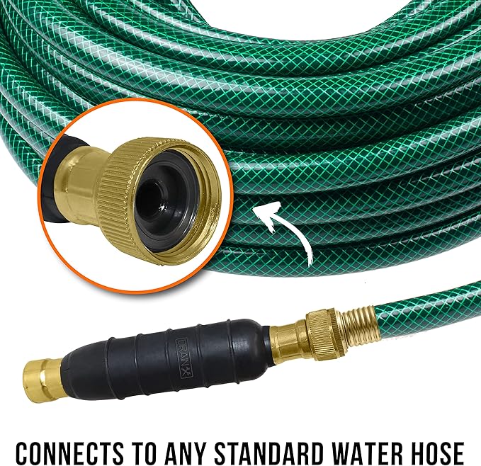 DrainX Hydro Pressure Drain Cleaning Bladder Pro - Fits 1.5" to 3" Drain Pipes - Unclogs Stubborn Blockages in Bathroom Sinks, Shower Drains, Bathtubs, Plumbing Pipes