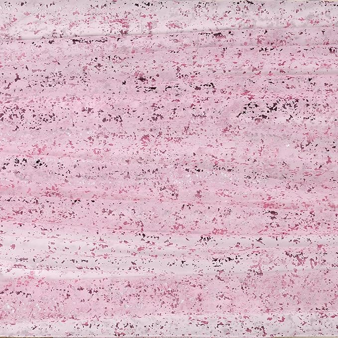 Horaldaily Pink Gold Gauze Tablecloth 60x120 Inch Rectangular, Pink Sequin Glitter Metallic Foil, Sheer Tulle Cheesecloth for Wedding Baby Shower Ceremony Birthday