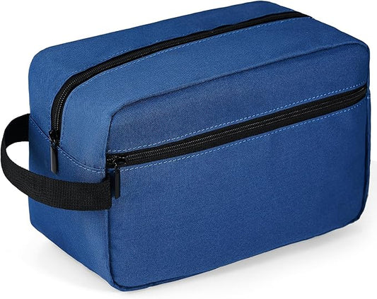Elviros Travel Toiletry Bag for Women and Men,Lightweight Makeup Bag Hanging Dopp Kit with Shaving Compartment Cosmetic Organizer Large Tool Bag Travel Essentials,Gifts for Men(Large,Navy Blue)