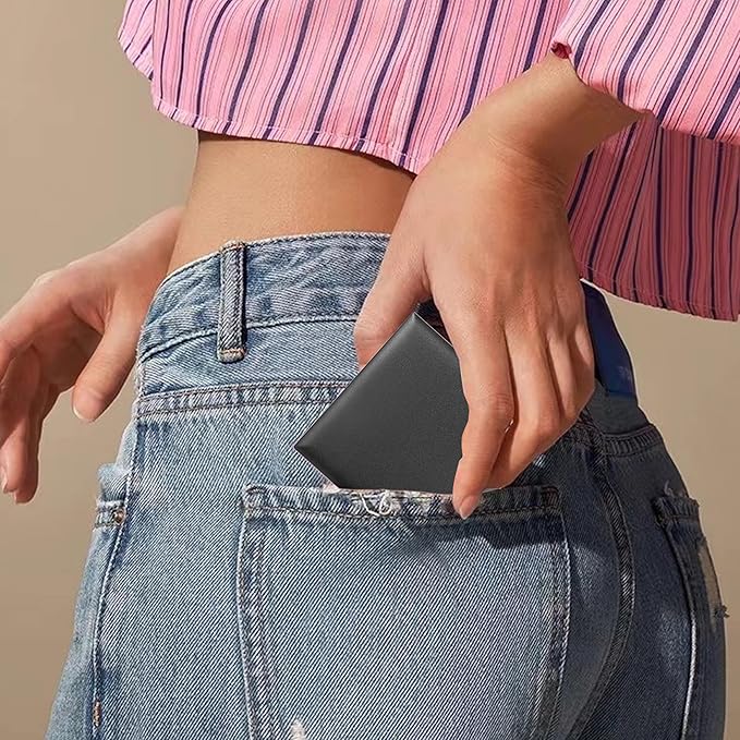 ALLROSE Compact Mirror, 1X/3X Magnifying Travel Mirror with Light Small Purse Mirror Pocket Mirror for Makeup, Mini LED Portable Handheld Makeup Mirror Travel Essentials Gifts for Women Girls, Black