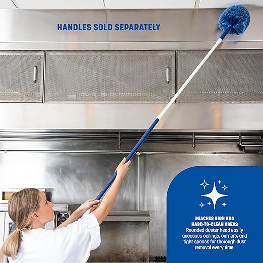 SPARTA Flo-Pac Round Duster Head With Soft Flagged Bristles, Cleaning Essentials for Commercial and Home Use, Blue