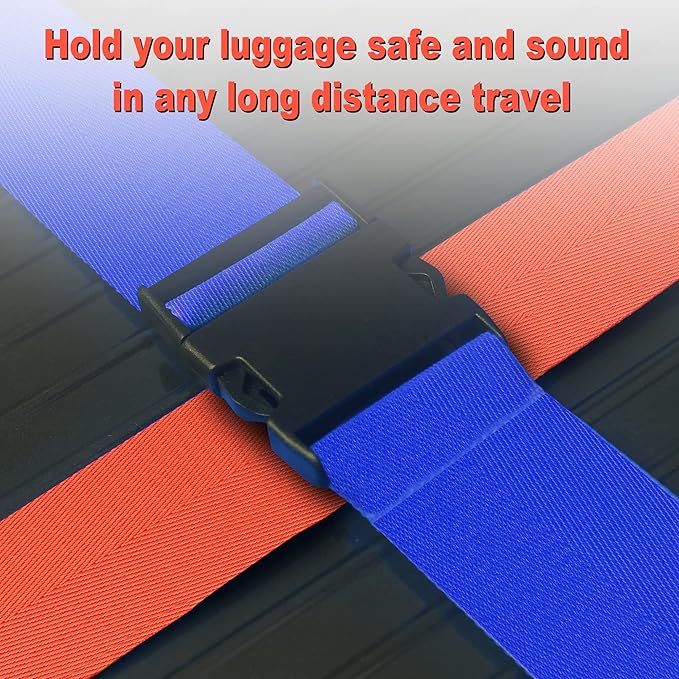 Luggage Straps for Suitcases TSA Approved Travel Belt 4 Pack by Chelmon (Mixed Colors)