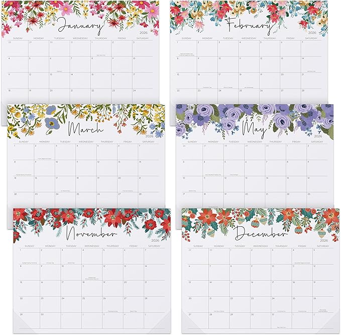 2026-2027 Magnetic Calendar for Fridge, Jokotha Monthly Refrigerator Calendar Runs from January 2026 to June 2027, 15" x 12", Floral Design, Strong Magnets, Easy Planning & Organization