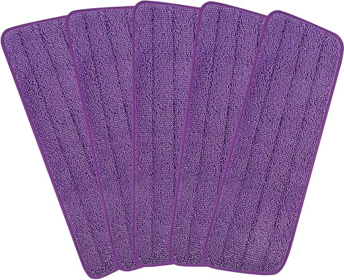 16.5 inch Reusable Mop Pads Microfiber Spray Mop Replacement Heads for Wet/Dry Mops Compatible with Bona Floor Care System (5 Pack)