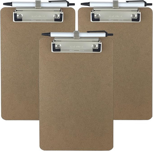 Trade Quest Pen Holder Memo Clipboards 6'' x 9'' (3 - Pack) (Pen Included)