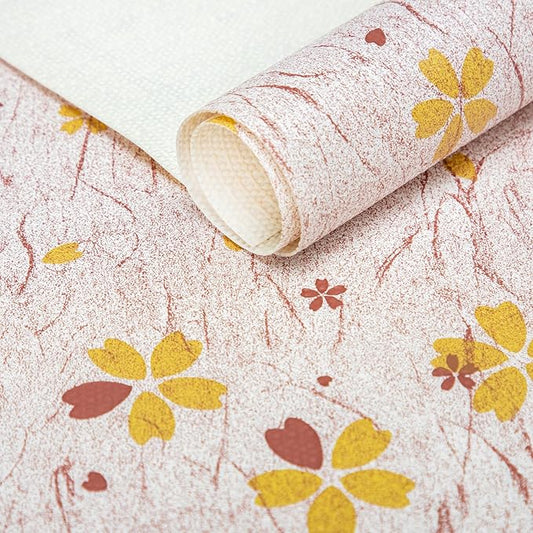 RAY STAR 18X96 Inch Shelf Liner for Kitchen Cabinets, Non-Adhesive Cabinet Liner Washable, PVC Drawer Liner for Dresser Non-Slip Bathroom (Yellow-Floral)(5 Roll)