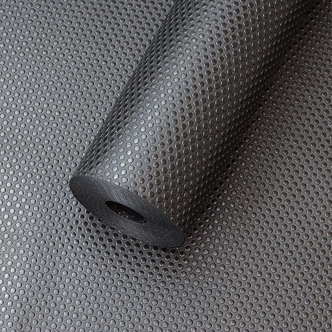 FLPMIX Shelf Liner for Kitchen Cabinets 10 inch Wide: Easy to Cut Bathroom Drawer Mat 10" x 396 Inch Black - Waterproof Pantry Cupboard Liner