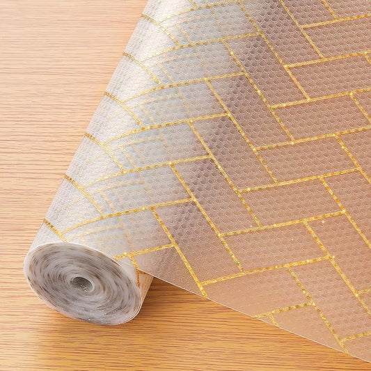 Cooyes Shelf Liner for Kitchen Cabinets – Non-Adhesive Waterproof Drawer Liner – Durable EVA Material Easy-to-Cut Shelf Paper for Refrigerator, Cupboard, Dresser with Modern Pattern