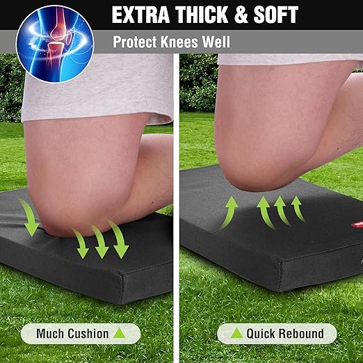 WORKPRO 17" Kneeling Pad with Removable Cover, Soft Pad Cushioning for Knee, Large Foam Kneeler Pad for Gardening, Daily Chores, Workout Supplies, Black