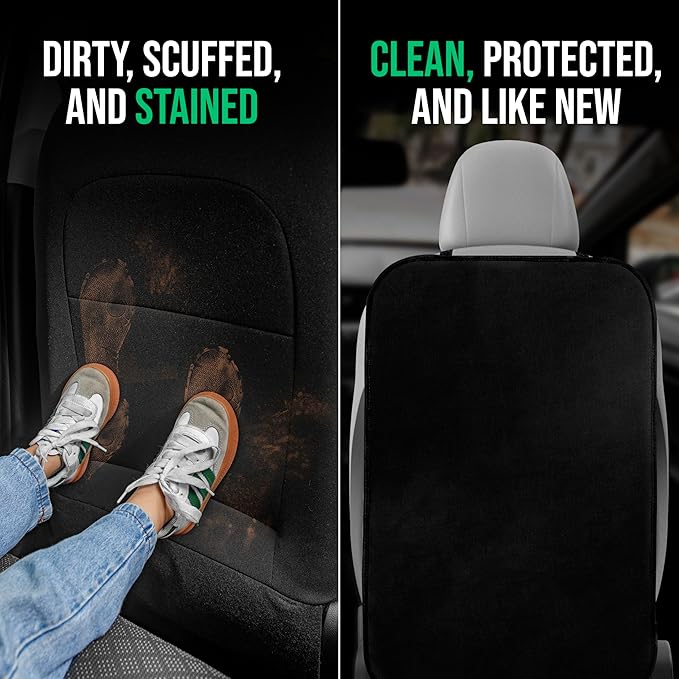 2 Pack Kick Mats Back Seat Protector - Backseat Car Organizer for Kids, Car Storage Organizer, Back Seat Cars Organizers, Cars Organizers Backs Seats, Travel Accessories, No Pockets