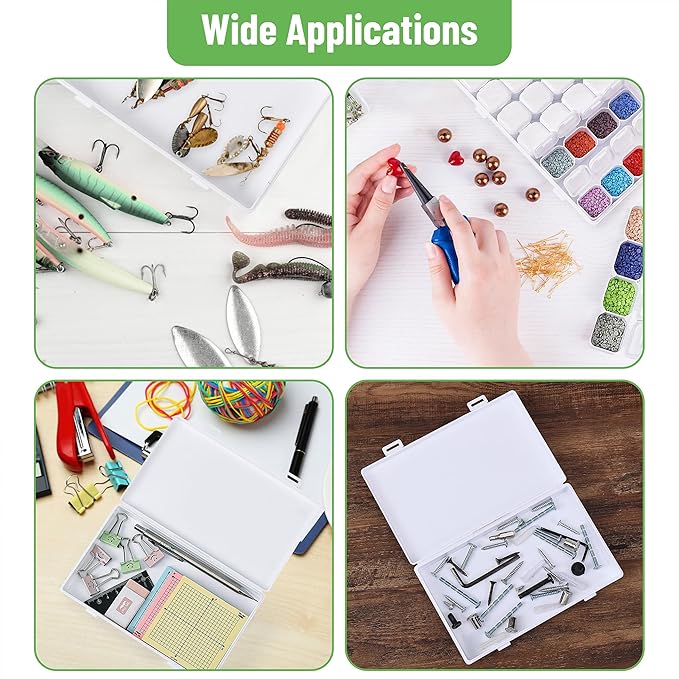 Mr. Pen-Bead Storage Containers, 28 Grids, 2 Pack, White, 160pcs Label Stickers, Bead Organizer, Craft Organizers and Storage, Containers for Organizing, Box (HQUA056M312)