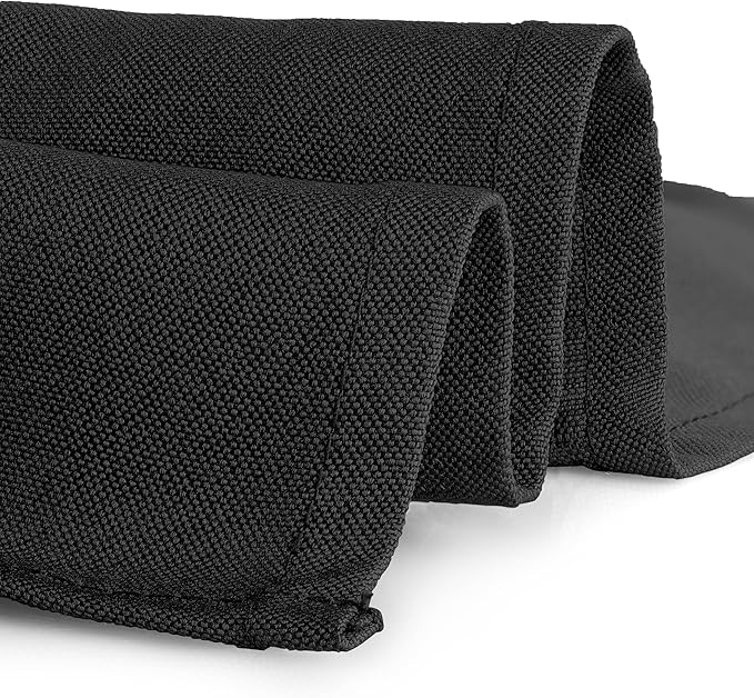 Gee Di Moda Fitted Tablecloth - 72 x 30 Inch Black Floor-Length Fitted Table Cloth for 6 Foot Rectangle Table, Heavy Duty Washable Fabric for Parties, Dinner, Weddings, Baby Shower & Trade Show