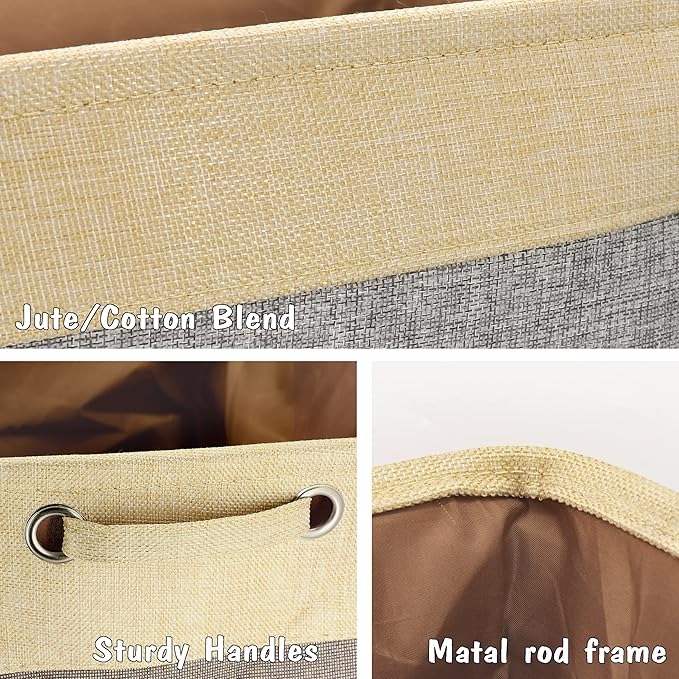 PET ARTIST Large Dog Toy Basket Bin - Rectangular Storage Box Chest Organizer for Dog Toys,Coats,Clothing,Apparel & Accessories & Blanket,Gray,15"x13"x12"