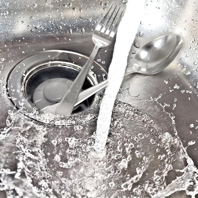 DANCO Disposal Genie Garbage Disposal Strainer | Kitchen Sink Drain Splash Guard | Food Scraper | Gray (10056), Gray1