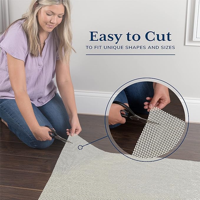 Veken 3x3 Ft Round Rug Pad Gripper for Hardwood Floors, Circle Non Slip Rug Pads for Area Rugs, Thick Rug Grippers for Tile Floors, Under Carpet Anti Skid Mat, Keep Your Rugs Safe and in Place