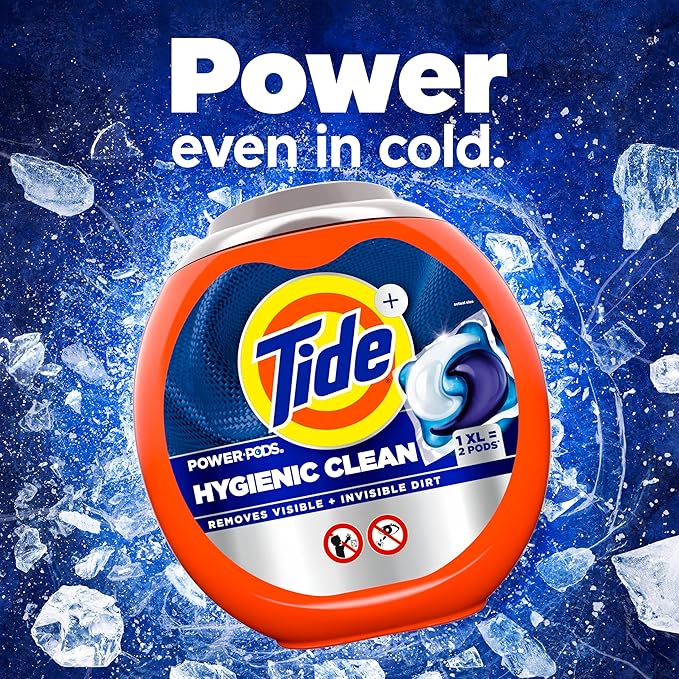 Tide Hygienic Clean Power PODS Laundry Detergent Pacs, Original Scent, 57 Count, Removes Visible and Invisible Dirt