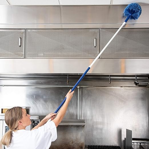 SPARTA Flo-Pac Round Duster Head With Soft Flagged Bristles, Cleaning Essentials for Commercial and Home Use, Blue