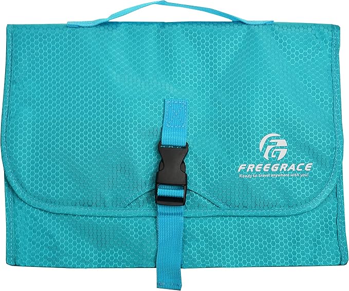 Freegrace Premium Hanging Toiletry Travel Bag - Cosmetic, Jewelry, Toiletry & Accessory Storage Organizer Bag, Large Size, Various Compartments