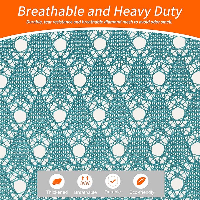 Polecasa Heavy Duty Large Mesh Laundry Bags with ID Tag and Locking Drawstring Closure - 2 Pack, 24 x 36 inches - Laundry Hamper Liner, Washable Laundry Bag for Travel, Sports, Dorms (Aqua)