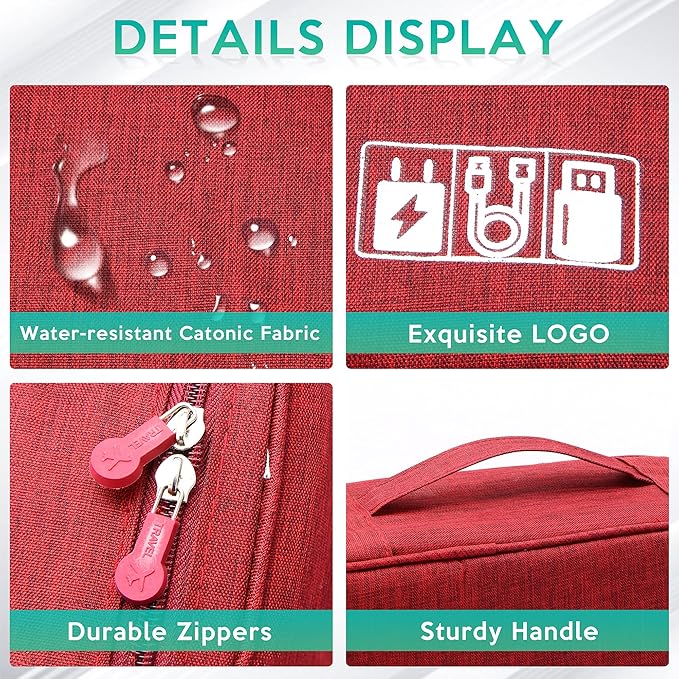 Electronics Organizer Travel Cable Organizer Bag Waterproof Portable Digital Storage Bag Electronic Accessories Case Cable Charger Organizer Case